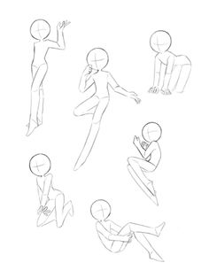 an image of some people doing different things in the same drawing style as well as how to draw them