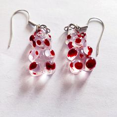 Blood Drip Gummy Bear Earrings. Unique, Weird And Cute! Handmade. No Two Pairs Look Exactly Alike. Emo, Goth, Punk, Steam Punk, Egirl, Eboy, Be The First One On Your Block, Scene, Weird, Creepy, Spooky, Adorable, Aesthetic, Kpop, Kuroi Niji, Ganguro, Gyaru, Blood, Harajuku, Wedding, Celebration, Special, Awesome, Cosplay, Anime Creepy Cute Accessories, Gyaru Earrings, Weird Trinkets, Unique Earrings Weird, Weird Earrings Aesthetic, Martini Outfit, Gore Fashion, Blood Jewelry, Ganguro Gyaru