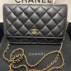 Brand New Authentic Woc Caviar Chanel Black Classic Gold Wallet On Chain For Business, Luxury Gold Wallet On Chain For Business, Luxury Business Wallet On Chain With Chain Strap, Black Wallet On Chain With Gold-tone Hardware For Business, Classic Formal Wallet With Chain Strap, Formal Black Wallet On Chain With Gold-tone Hardware, Elegant Business Bag With Chain Detail, Elegant Business Bags With Chain Detail, Everyday Luxury Black Bag With Chain