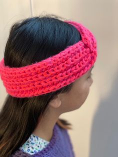 Alexa's handmade crochet hairband. Handmade Adjustable Headband, Knitted One-size Headband, Knitted One Size Headband, Handmade Yarn Headband, One Size Knitted Headband, Handmade Yarn Headband As Gift, Handmade One Size Headband For Gift, Handmade Headband Gift, Knitted Yarn Headband