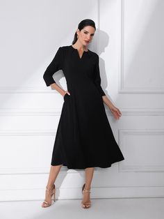 Shop Allegra K for elegant v neck pockets 3/4 sleeve work solid a-line dress you are looking for, get more women's dresses for yourelf. Order now! Free Returns! Work Dress, Black Xs, Women's Dresses, Order Now, Dress Black, A Line Dress, Dresses For Work, A Line, V Neck