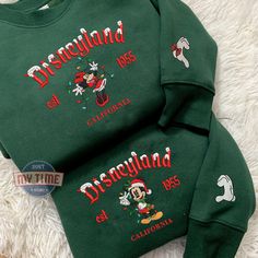 We kindly inform you that orders placed after November 28th will not be delivered in time for Christmas. WHY CHOOSE DontWMytime ✔ Preview design before production ✔ Best prices ✔ Easy embroidery customization ✔ Various embroidery placements ✔ Diverse colors and styles At our store, we specialize in personalized embroidered products for any occasion. Our unique, customizable items make perfect gifts for friends, family, or cherished keepsakes. Each hand-embroidered piece adds timeless beauty to y Disney Hoodies Diy, Matching Disney Sweaters, Matching Disney Sweatshirts, Disney Christmas Sweater, Disney Christmas Sweatshirts, Cute Couple Hoodies, Girlfriend Christmas Gifts, Personalized Sweatshirts, Embroidered Products