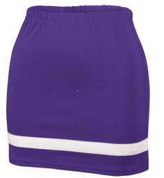 This fabulous purple a-line cheer skirt with contrast stripe is perfect for game day and will enhance every tailgate outfit! This is the dynamite cheer skirt to pair with our adorable crop tops, bandeaus, bodysuits and crop tees! Poly, Elastic Waistband, Pull On Style Purple Stretch Mini Skort, Sporty Stretch Skirt For Cheerleading, Sporty Stretch Purple Skort, White Sporty Mini Skirt For Cheerleading, Sporty Fitted Purple Tennis Skirt, Sporty Purple Tennis Skirt, Purple Stretch Skort For Sports, Fitted Cheerleading Mini Skirt, Fitted Mini Skirt For Cheerleading