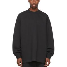 Fear Of God Essentials Black Relaxed Sweatshirt American Eagle Sweatshirt, Carhartt Hoodie, Distressed Sweatshirt, Fear Of God Essentials, Hoodies Men Pullover, Half Zip Sweatshirt, Sweat Hoodie, Champion Hoodie, Fear Of God