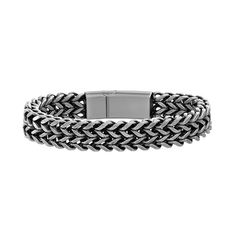 Take your wardrobe to the next level with this Men's 1913 stainless steel woven bracelet. Take your wardrobe to the next level with this Men's 1913 stainless steel woven bracelet. Nickel free Metal: stainless steel Length: 8.5 in. Packaging: boxed Finish: oxidized Size: One Size. Color: Multicolor. Gender: male. Age Group: adult. Casual Stainless Steel Bracelet With Clasp, Casual Stainless Steel Bracelets, Casual Stainless Steel Bracelet, Stainless Steel Braided Jubilee Bracelet For Everyday, Modern Stainless Steel Braided Bracelets For Everyday, Classic Adjustable Chain Bracelet With Stainless Steel Clasp, Stainless Steel Braided Bracelet With Clasp, Durable Classic Stainless Steel Jewelry, Modern Braided Jewelry For Everyday