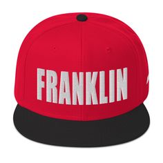 Represent Franklin, Tennessee with a custom snapback hat. The city name "FRANKLIN" is embroidered in 3d bold white thread on the front. The state of Tennessee is on the side for extra flair. This is a classic snapback hat brand that's been a best selling brand since 1973. It has a traditional structured fit, a flat visor, and is made from a premium wool blend. The undervisor also has a green accent. Here's some more details about your hat: • 85% acrylic, 15% wool • Structured, 6-panel, high-prof Albany Georgia, Franklin Tennessee, State Of Tennessee, Green Accents, Snapback Hat, In 3d, Snapback Hats, Tennessee, Wool Blend