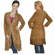 Women Vintage Suede Boar Leather Jacket Brown Native Fringe Western Wear Maxi Description: 100% Genuine Suede Leather. Brand New Suede Western Cowgirl Country Style Leather Jacket. Polyester Lining. Fringe Accents along yokes, sleeves, pockets, and bottom hem. Reviving the 1980's Cowgirls Style, Suited for all occasions. Genuine Suede Leather. Suede fringe maxi coat. Top Premium Quality Of Stitching & Leather. This fringe coat is made of a rich soft boar suede featuring an abundance of fringe st Fall Leather Outerwear With Fringe, Leather Fringe Outerwear For Fall, Western Style Long Sleeve Outerwear For Work, Western Style Long Sleeve Workwear Outerwear, Western Style Workwear Outerwear, Winter Fringe Outerwear, Western Style Brown Outerwear For Spring, Brown Western Outerwear For Spring, Spring Western Brown Outerwear