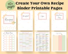 binder printable pages with the words create your own recipe