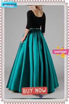 Maxi Dress Swing Daily Color-block Dress Green Color Block Party Dress, Elegant Color Block Party Dress, Elegant Evening Color Block Dress, Elegant Color Block Evening Dress, Long Sleeve Color Block Party Dress, Color Block Long Sleeve Party Dress, Green Grad Dress, Lds Prom Dresses, Modest Prom Gowns