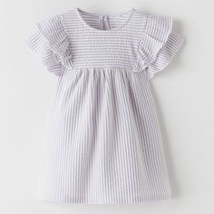 Brand New With Tags Zara Baby Textured Striped Dress - Size 6-9m Zara Baby, Zara Dresses, Kids' Dresses, Striped Dress, Color Purple, Girls Dresses, Zara, Summer Dresses, Brand New