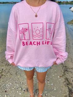 beach life sweatshirt, beach symbols icons, sunset hoodie, oversized hoodie, woman hoodie, aesthetic clothes, trendy clothes, VSCO hoodie Hi, welcome to CCAPPARELTX! If you are looking for trendy lifestyle apparel for your best moments in life, then you have come to the right place. You can find comfortable and casual clothing that you can CUSTOMIZE, for you and your loved ones. We hope you enjoy your time at our shop, the processing time is currently 1-5 days. If you would like to rush your ord Pink Cotton Sweatshirt For The Beach, Trendy Beach Sweatshirt For Summer, Oversized Graphic Print Sweatshirt For Beach Season, Casual Pink Beach Sweatshirt, Summer Vacation Hoodie In Relaxed Fit, Trendy Summer Beach Sweatshirt, Trendy Letter Print Sweatshirt For Beach, Oversized Vsco Sweatshirt For Vacation, Hoodie Sweatshirt For Summer Vacation