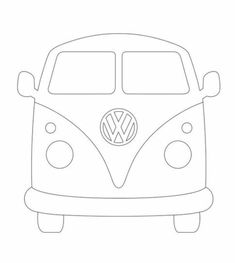 a drawing of a vw bus with the word volkswagen on it's side