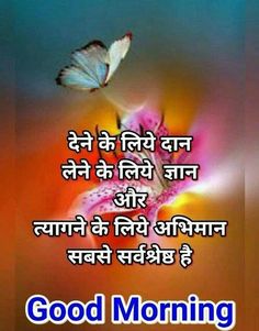 good morning wishes in hindi with butterfly