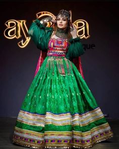 Afghan Wedding Dress - Etsy Multicolor Floor-length Dress With Dabka Detail, Multicolor Dabka Embellished Floor-length Dress, Multicolor Floor-length Dress With Dabka Embroidery, Green Maxi Dress For Traditional Ceremonies, Green Floor-length Dress For Traditional Ceremonies, Festive Multicolor Dress With Dabka Embroidery, Multicolor Dabka Gown For Festive Occasions, Multicolor Dabka Maxi Dress, Green Floor-length Maxi Dress For Traditional Ceremonies