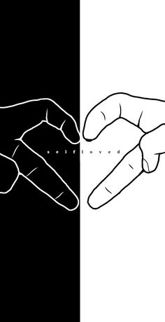 two hands are shown in black and white