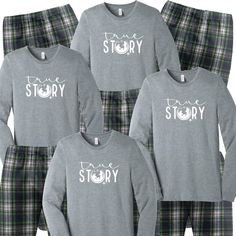 True Story Jesus Christmas Pajamas Outfit the whole family. Nothing says Christmas matching Jesus family pajamas...say cheese! This festive flannel set comes with a luxe 100% cotton t-shirt and plaid flannel pajama bottoms. Put the family to bed in their Christmas pjs and let them rip open those packages Christmas morning. Your options are endless. This cozy pajama set is so comfortable it will be your go to uniform all winter break long. Set includes a long sleeve t-shirt printed with the True Matching Christmas Family Pajamas In Grey Bottoms, Matching Christmas Pajamas Family Casual, Christmas Matching Pajamas Pajamagram, Christmas Pajamas Pajamagram, Matching But Not Matching Family Pajamas, Family Matching Christmas Pajamas Casual, Matching Pajamas Christmas Pajamagram, Matching Family Pajamas Shirts, Rae Dunn Family Pj