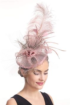 PRICES MAY VARY. Material:Mesh, Organza, Feathers,Comes with a Headband and a Crocodile Clip.100% Handmade Women's Fasciantor. It's Round Base and Slip-on Headband will Allow you to Look Flawless and Enjoy any Event with Ease! It is Lightweight Comfortable also Easy to Wear.Wear this fancy hat to the Kentucky Derby race and dazzle everybody's eyes. Beautiful Lightweight Handmade cocktail Fascinator Hat with Veil and Feathers Which Clips to Secure it to The Hair easily.It Can Be for Any Season. T Hats For Mother Of The Bride, Flower Veil Wedding, Kentucky Derby Tea Party, Derby Tea Party, How To Make Fascinators, Tea Hat, Tea Hats, Veiled Hats, Hat Flower