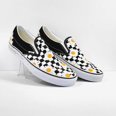 Vans Unisex Slip-On Sneakers Style Classic Slip-On Checkerboard Flowers Sz B12 /13.5 W Color Black White Orange Materials Canvas New Out Of Box Delivery The Same Or The Next Day *** Reach Out With Any Questions!!! #071723-00sm3452234m