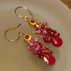 Precious Ruby Gemstone Earrings | Etsy Exquisite Red Ruby Earrings, Exquisite Ruby Red Earrings, Red Gemstone Accented Jewelry For Party, Luxury Red Gemstone Earrings, Red Jewelry With Gemstone Accents For Party, Red Gemstone Accent Jewelry For Party, Red Party Jewelry With Gemstone Accents, Elegant Red Earrings With Gemstone Accents, Exquisite Red Gemstone Earrings