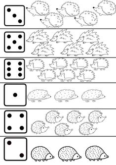 the worksheet for counting numbers to 10 with hedgehogs and other animals