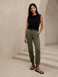 Women's Clothing Sale | Banana Republic Banana Republic Outfits, Green Pants Outfit, Jogger Outfit, How To Look Expensive, Olive Pants, Olive Green Pants, Cargo Pants Outfit, Green Cargo Pants, Joggers Outfit