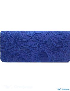 OrcaJump - Womens 2 Piece Lace Embroidered Evening Handbag Set - Vintage Party/Daily White, Purple, and Royal Blue Blue Embroidered Formal Bag, Formal Blue Embroidered Bag, Blue Embroidered Evening Clutch, Blue Embroidered Evening Bag, Royal Blue Clutch, Wedding Party Bags, Blue Clutch, Embroidery Materials, Azul Real