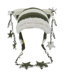 a white and green hat with stars on it