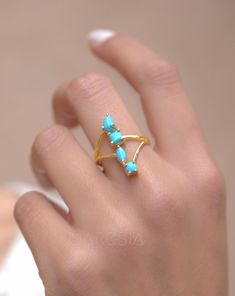 💮 Delicate and stunning turquoise ring! 》D E T A I L S《 ✦ M E T A L : 18k Gold Plated ✦ S T O N E : Turquoise ✦ B I R T H S T O N E : December 💎 In the past, the Turquoise used to be the stone of the kings and warriors. For that reason, nowadays this gem is known by providing protection against the evil and a symbol of strength and good luck. ✧ Please note natural gemstones are unique and may vary in shape or color. ✧ ✦••✧••✦••✧••✦••✧••✦••✧••✦••✧••✦••✧••✦••✧••✦••✧••✦ 》✦ $•$•$ S A V E • B U Y • Dainty Turquoise Open Ring, Turquoise Open Ring Jewelry For Wedding, Blue Turquoise 14k Gold Wedding Ring, Blue Turquoise Ring For Anniversary, Dainty Style, Turquoise Opal Ring In 14k Gold As Gift, Turquoise Opal Ring Fine Jewelry, Turquoise Opal Gemstone Open Ring, Blue Turquoise Open Ring For Wedding, Turquoise Open Ring Emerald For Anniversary