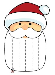 a santa claus face with a long beard and red hat on it's head