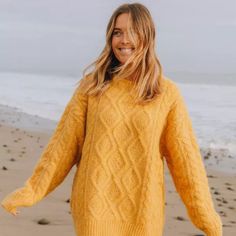 Brand New With Tags Daily Drills Cable Knit Sweater In Yellow Daily Drills, Yellow Cable Knit Sweater, Cable Knit Sweater, Drills, Colorful Sweaters, Cable Knit, Knit Sweater, Knitted Sweaters, Fall Outfits