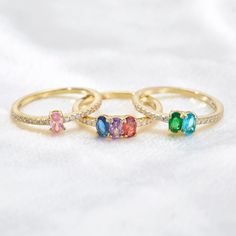 Customized 1 stone split gold birthstone ring at Eve's Addiction. This 1 stone birthstone rings gold plated silver ring setting holds 1 cubic zirconias. Coordinates Jewelry, Birthstone Rings, Pave Band, Monogram Jewelry, Rings Gold, Cz Stud Earrings, Ring Setting, Engraved Jewelry, Sterling Silver Bands