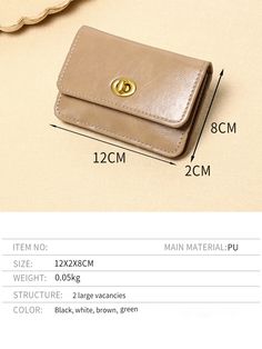 Our wallet boasts a sleek and refined look, perfect for both casual and formal settings. The vintage lock adds a unique, stylish touch that stands out. Fabric: PUsize:12*2*8cmWeight:0.05kg Mini Wallet, The Vintage, Twist, Sleek, Solid Color, Wallet, Fabric, Black