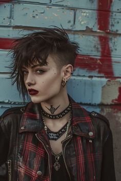 Short Edgy Pixie Haircut, Rock Haircuts, Short Goth Haircuts, Rock Haircut, Metal Head Outfits, Short Edgy Haircuts, Short Punk Haircuts, Punk Haircuts, Punk Haircut