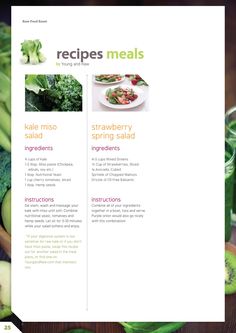 a recipe book with broccoli and other vegetables