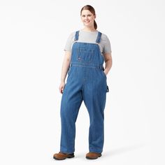 Move freely throughout your workday without sacrificing durability or functionality. Made with reinforced double stitching, these overalls are crafted to last, and the relaxed fit and soft feel allow you to move all day in comfort. Ample pockets and tool loops keep everything safe and easy to access. Overalls Plus Size, Vintage Overalls, Dickies Women, Bib Overalls, Overalls Women, Levis Women, Hem Style, Denim Overalls, Bottom Clothes