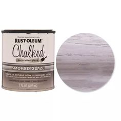 a can of rust - to - lum chalked smoked glaze next to a white background