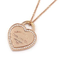 Tiffany Return To Heart Necklace K18pg Diamond New Finished Pink Gold Pendant Jewelry Brand Name: Tiffany & Co. Size: Neck Circumference 40cm Motif W15.9mm X H19.5mm Chain Width 1mm Material: K18pg Diamond Weight: 4.7g Gold Pendant Jewelry, Heart Necklace Diamond, Necklace Diamond, Jewelry Brand, Diamond Color, Pink Gold, Tiffany & Co., Jewelry Branding, Heart Necklace