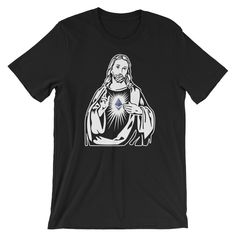 "We print on everything! In our shop you will find our designs mostly on short sleeve shirts, but since we use Printful's printing services we can print any design on any type of shirt or item you can see here: https://www.printful.com/custom-products You are welcome to send us a message if you want a design printed on any of the items on the Printful website. Jesus Ethereum Heart Cool Unisex Shirt | Cryptocurrency Ether Blockchain Jesus Lover T-Shirt | Best Souvenir Short-Sleeve Tee. This t-shi Graphic Tee Shirt With Screen Print As Gift, Black T-shirt With Heart Graphic As Gift, Graphic Print Short Sleeve Shirt Gift, Graphic Print Short Sleeve Shirt As Gift, Heart Graphic Short Sleeve Shirt For Gift, Short Sleeve Shirt With Heart Graphic For Gift, Short Sleeve Shirt With Heart Graphic As Gift, Short Sleeve Shirt With Screen Print As Gift, Jesus Graphic