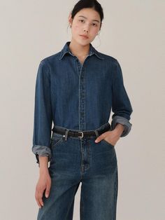 This Denim Washed Shirt features a regular fit with a blue washing process, made with non-stretch and lightweight cotton fabric.- Oversized fit for comfortable wear experience- Appropriate length allowing for versatile looks- Versatile item that can be styled with any bottom Classic Washed Denim Top, Light Indigo Relaxed Fit Shirt For Everyday, Classic Washed Denim Top For Everyday, Everyday Light Indigo Relaxed Fit Shirt, Blue Relaxed Fit Denim Top Made Of Tencel, Everyday Washed Blue Shirt, Classic Light Wash Denim Top For Everyday, Everyday Washed Blue Denim Top, Dark Wash Relaxed Fit Shirt For Fall