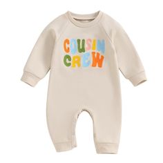 a baby's bodysuit with the words cursin crew printed on it