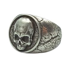 Skull bronze ring Are you craving for attention? There is no better way to be noticed than wearing an exclusive signet ring with a special symbol on your finger. Luckily, you have a variety of handmade jewelry to choose from in my shop. If you adore halloween, gothic or creepy punk jewelry for men, this unique ring is must have item for your collection. These signet rings are hand casted with precise accuracy from Italian bronze material. The fine lines, choice of tones and smooth transitions ma Adjustable Skull Rings With Symbolic Style, Vintage Metal Rings For Halloween, Gothic Metal Rings With Skull Print, Symbolic Skull Rings For Halloween, Halloween Skull Rings Symbolic Style, Grunge Style Rings For Halloween Gift, Symbolic Metal Skull Ring For Collectors, Vintage Skull Ring For Halloween, Vintage Skull Ring For Halloween Collectible