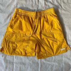 Brand Zara Rhuigi Color Yellow Size Small Condition Like New Never Used Spring Beach Shorts With Cargo Pockets, Trendy Yellow Shorts With Pockets, Summer Streetwear Shorts With Pockets, Zara Summer Shorts With Pockets, Casual Yellow Bottoms With Cargo Pockets, Zara Summer Bottoms With Pockets, Zara Beach Bottoms With Pockets, Zara Casual Shorts With Pockets, Zara Shorts With Pockets For The Beach