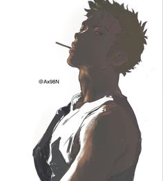 roronoa zoro one piece anime art painting drawing digital art men Digital Art Men, One Piece Anime Art, Scar Across Eye, Zoro One Piece Anime, Zoro Fanart, Roronoa Zoro One Piece, Head Tilt, Drawing Digital Art, One Piece Cartoon