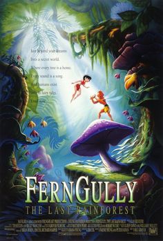 the movie poster for ferngully