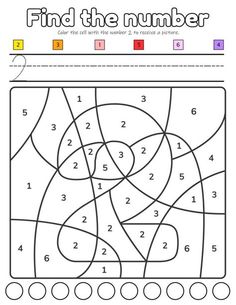 the color by number worksheet for kids to learn how to find the missing numbers