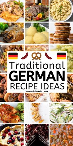 a collage of traditional german recipe ideas