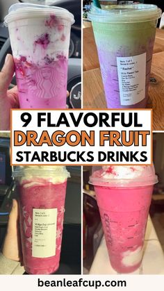 the different flavors of dragon fruit starbucks drinks