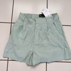 **All Orders Ship Within 1-3 Business Days!** **Conditions: Nwt/No Holes/No Stains/No Pilling/No Fade The Color Is Mint **Size: Small **Smoke Free Home!** Mint Shorts, Zara Shorts, Zara, Mint, Womens Shorts, Size Small, Green, Women Shopping, Color