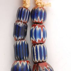 Collectible 7-layer Chevron Beads Dating back to the 1400's. There are 26 beads on this strand. Beads range from 12x12mm to 26x28mm. Pictures show a variety of beads and their condition which is typical of antique collectible beads - beads are not in new and perfect shape. This listing is for the strand pictured. *Colors may vary due to batch, monitor color etc. See my other Collectible African Trade Beads in my shop for more fabulous old treasures! Different Types Of Beads, Types Of Beads, Chevron Beads, 7 Layer, 7 Layers, African Trade Beads, Bone Beads, Trade Beads, Crafts Ideas