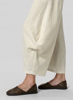 Linen Flared Leg Pants Chic Linen Wide Leg Pants With Pull-on Style, Chic Linen Pull-on Pants, Chic Wide-leg Harem Pants, Spring Comfortable Harem Pants, Elegant Wide Leg Lounge Pants With Pull-on Style, Versatile Wide-leg Capris, Elegant Ankle-length Relaxed Fit Harem Pants, Ankle-length Linen Wide Leg Pants, Chic Linen Loungewear Bottoms